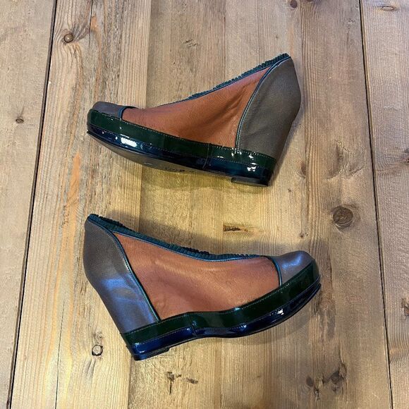 Anthropologie KRON by KRONKRON Leather Wedges Size 37 - Picture 1 of 14